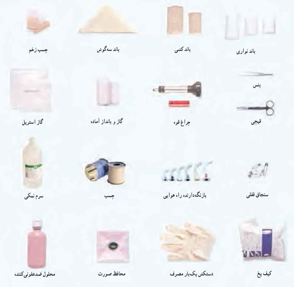 وسایل جعبه کمک‌های نخستین