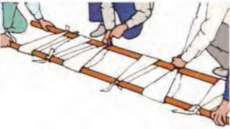 روش درست کردن برانکارد با باند پهن و چوب