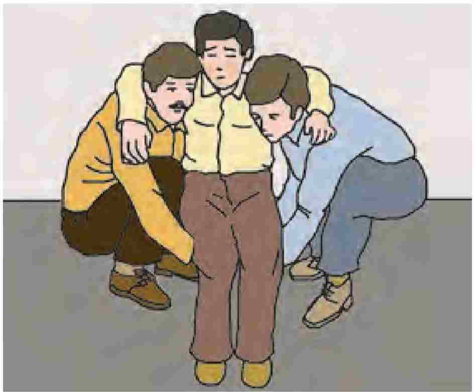 روش قرار دادن مصدوم روی دست‌ها در حمل چهارمچ