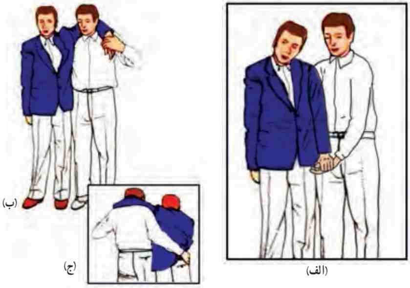 روش‌های حمل با گرفتن زیر بغل به حالت ایستاده